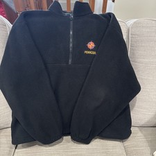 Pennzoil Embroidered Polar Fleece Quarter Zip Front Hands Pocket XXL Made in USA