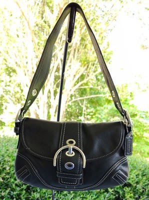 Coach F10188 Vintage Small Soho Black Leather Shoulder Bag w