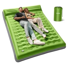  Sleeping Pad for Camping, 6" Extra-Thick Reinforced Camping Full Green