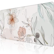 Desk Mat, Abstract Boho Flowers Extended Large Gaming Mouse Pad XXL, Non-Slip...