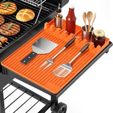 SmartKempt Silicone Grill Mats for Outdoor - Heat 16in x 11.5in, Orange