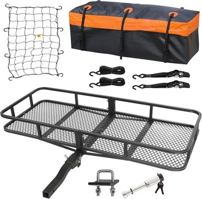 Folding Hitch Mount Cargo Carrier 60'' X 20'' X 6'', 500 Lbs Capacity Hitch Cargo R