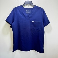 FIGS Technical Collection Navy V-Neck Scrub One Pocket L Short Sleeve Lot Of 2