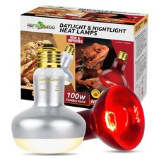 2 Pack 100W Reptile Heat Lamp Bulbs,Upgraded Reptile Day and Night Basking Sp...