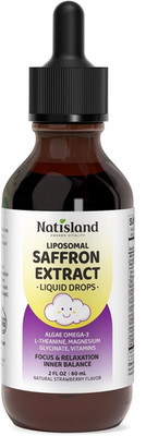 NATISLAND Liposomal Saffron Drops for Kids ~ Organic Saffron Extract Supplement