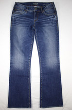 Silver Jeans Women's 28x31 Aiko Bootcut Stretch Distressed Dark Wash