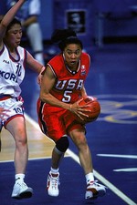 Dawn Staley United States drives to the basket v South Korea at th- Old Photo