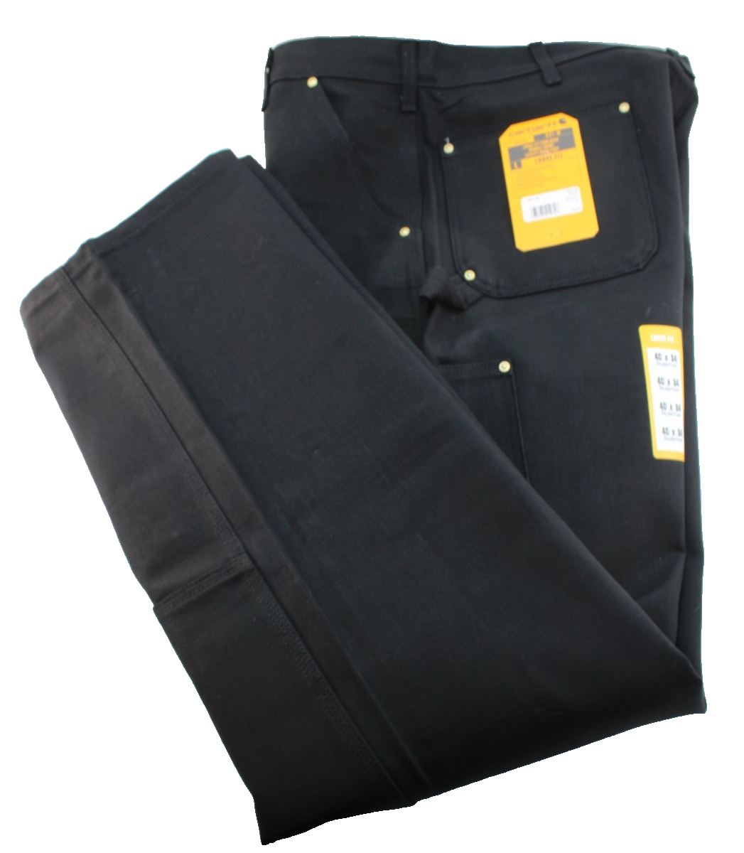 New CARHARTT Men's Size 40 x 34 Loose Fit Double Knee Black Firm