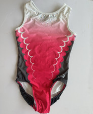 Zone AXS Sleeveless Gymnastics Leotard Pink White Gray Rhinestones Texas Prime