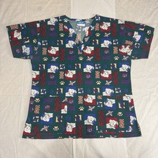 Vintage 101 Dalmations Disney Scrub Top Shirt - Size Large Medical Nursing USA