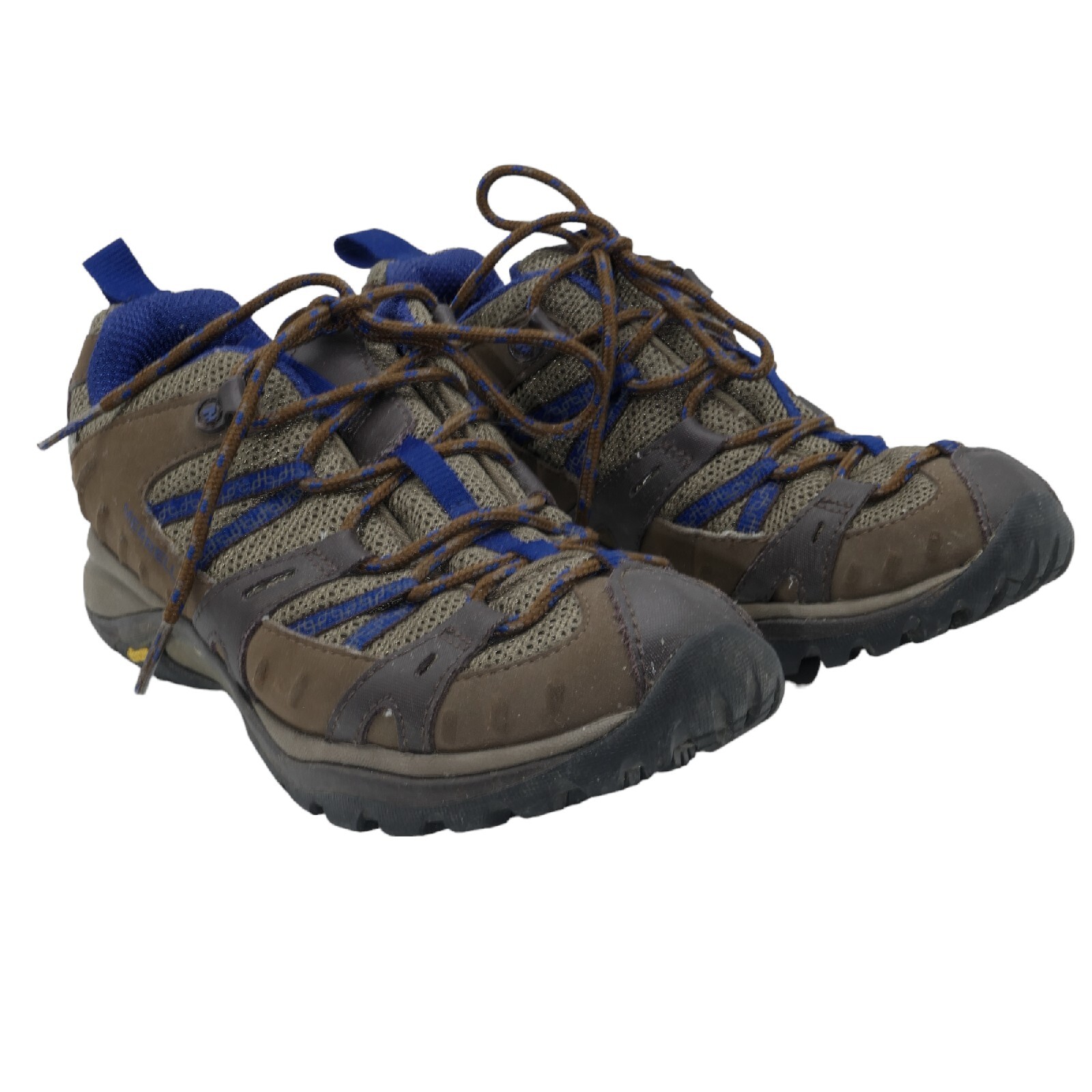 Scarpe da trekking sportive Merrell da donna taglia 7 5 Siren marrone blu escursionismo GORP EUC