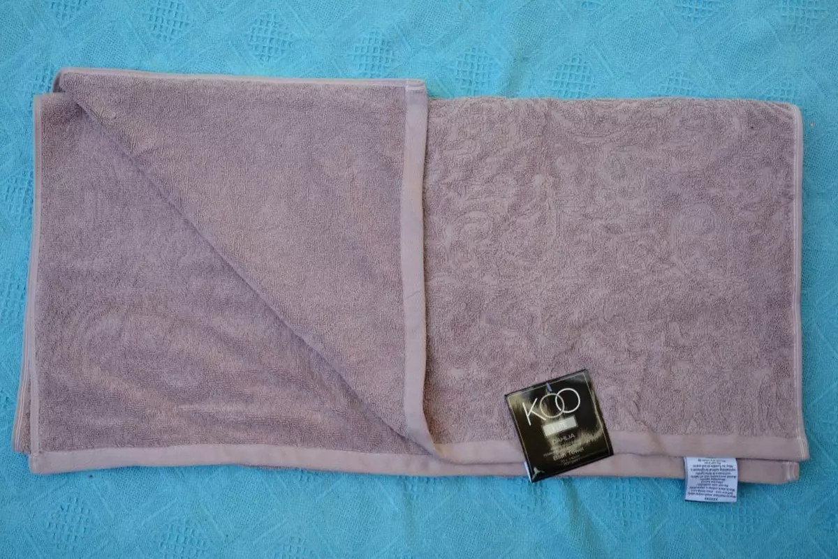 NEW KOO Elite Dahlia BATH TOWEL. Dusky MAUVE. SIZE 70x140cm