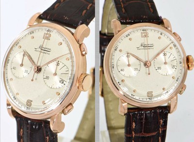 Beautiful Vintage Minerva Chronograph 18k Rose Gold Cal 13 Ch O 36mm Ebay