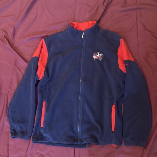 NICE! Reebok NHL Columbus Blue Jackets Face Off Collection Zip Fleece XL Hockey - Picture 1 of 5