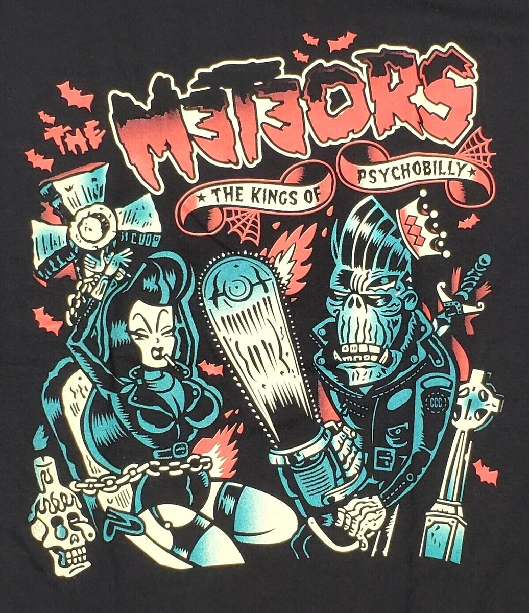The METEORS T-shirt Psychobilly Rock Band Adult Men's Retro The METEORS T-shirt Psychobilly Rock Band Adult Men's Retro