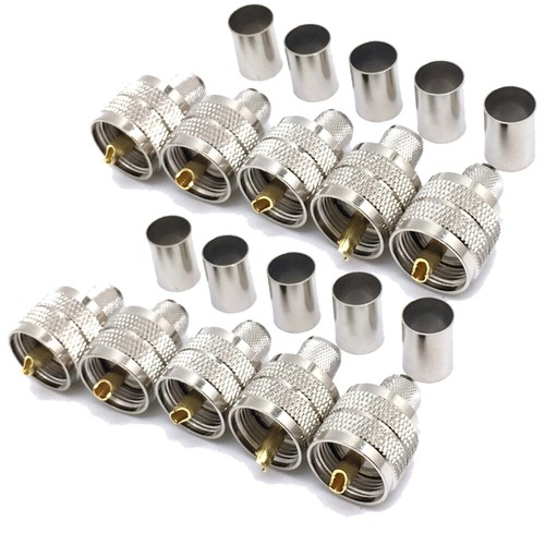Connecteur UHF PL259 Mâle pour câble coaxial LMR400 RG213 à sertir
