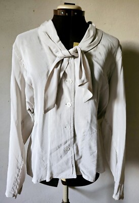JIL SANDER, blouse, L, white/beige striped