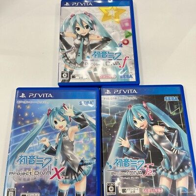 PS Vita Hatsune Miku Project Diva X & f & F 2nd set of 3  Japanese Games