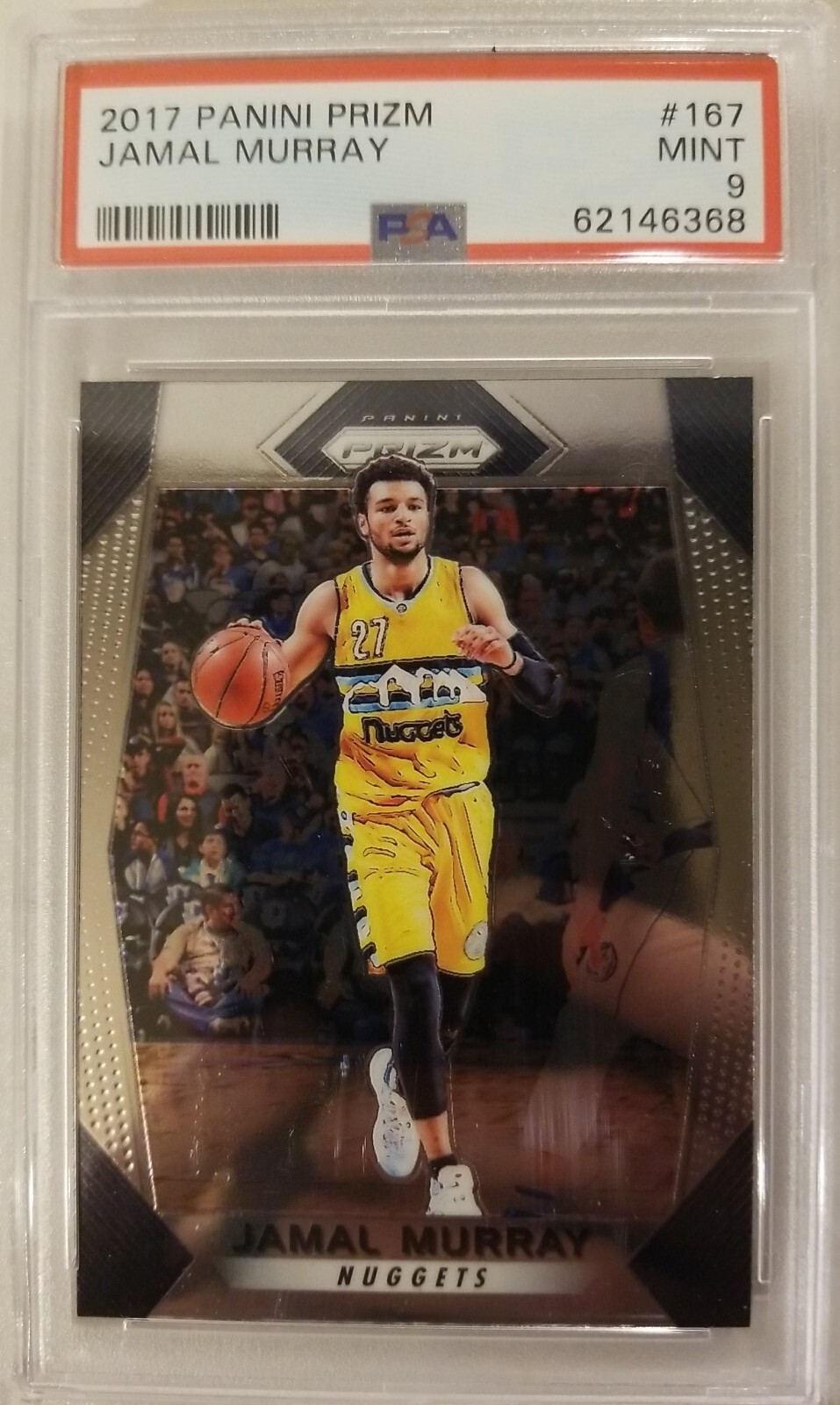 2017 PANINI PRIZM PSA 9 JAMAL MURRAY #167 DENVER NUGGETS MINT