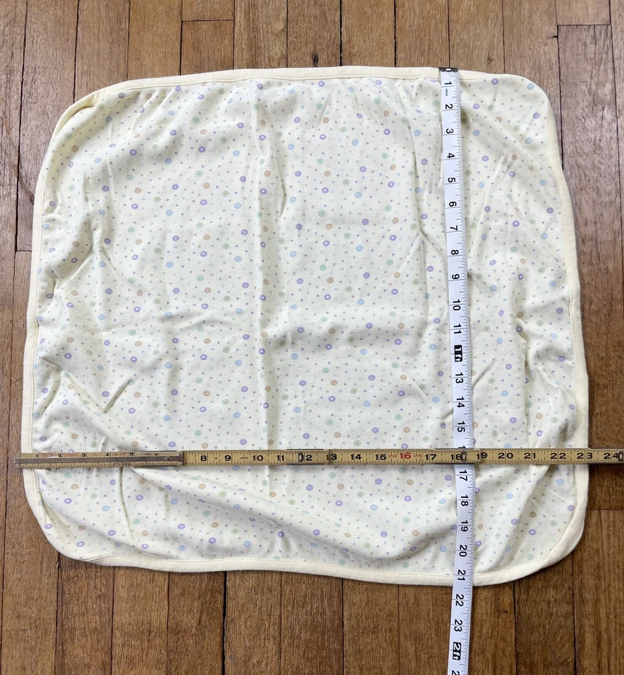 Manta bebé algodón amarillo círculos salvavidas puntos Rn 88317 estilo 72116 vintage Foto 3 de 4