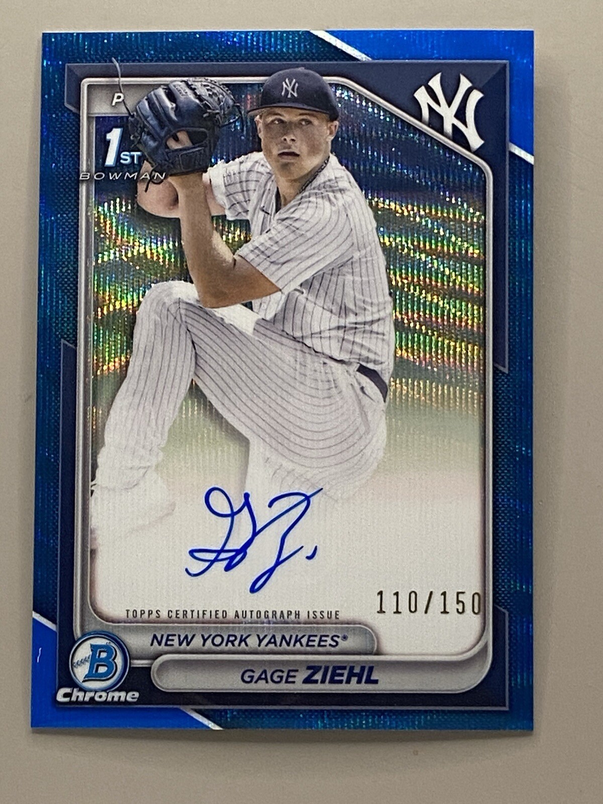 Gage Ziehl - 2024 Bowman Draft 1st Chrome Blue Wave Refractor AUTO   /150  I1612