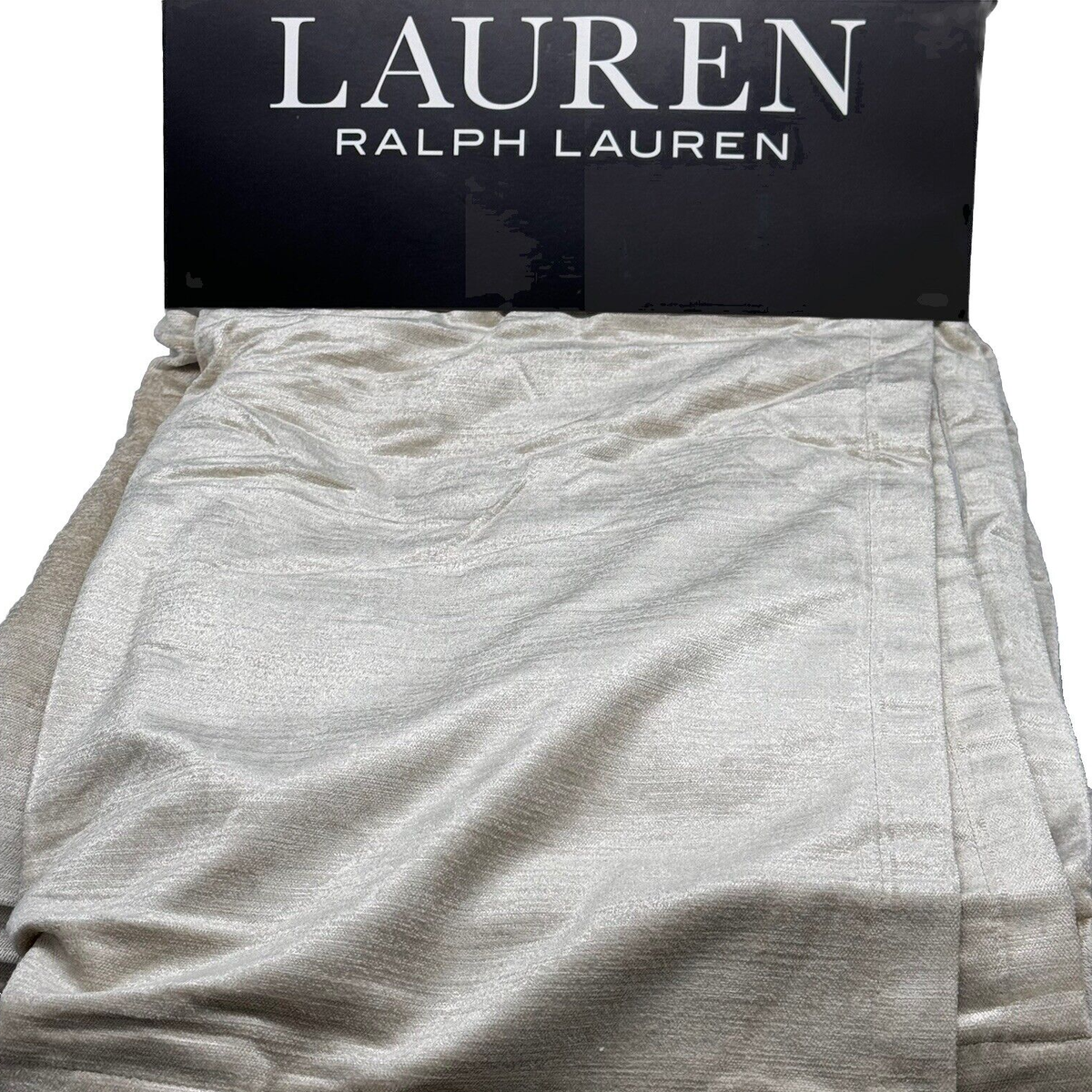 2 pc Ralph Lauren TILLY Champagne Velvet Panels Window Curtains