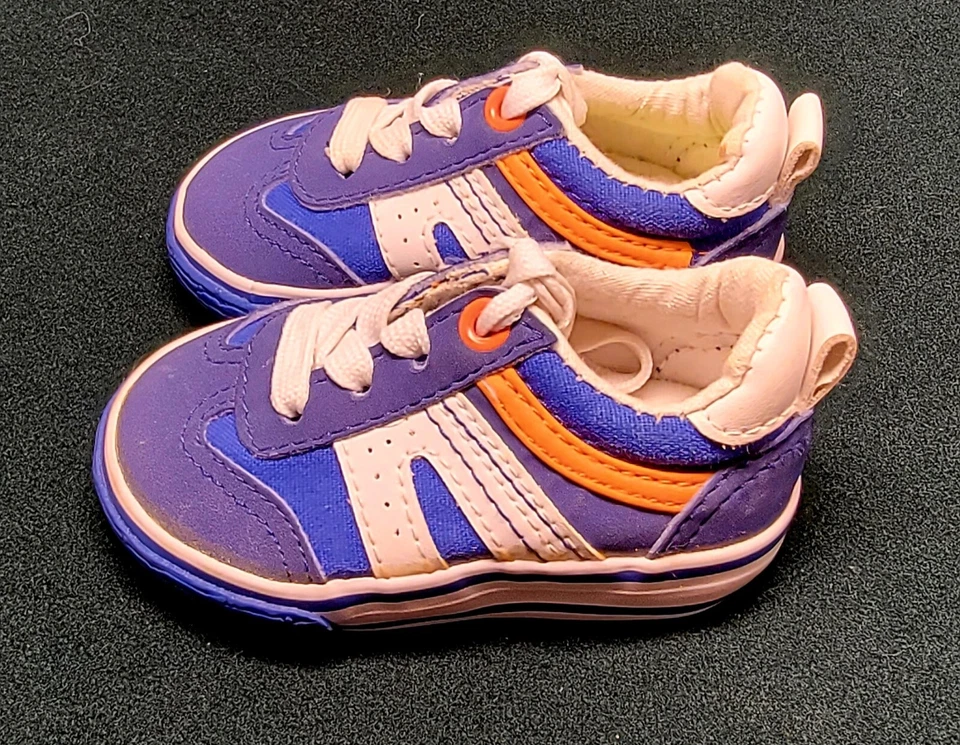 Koala Kids Toddler Boys Shoes Size 2 Blue White Orange Casual Everyday Sneakers - Image 4 of 4