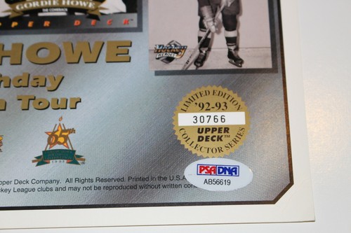 GORDIE HOWE SIGNED UPPER DECK 65 BIRTHDAY CELEBRATION 8X10 PHOTO BECKETT COA - Picture 3 of 3