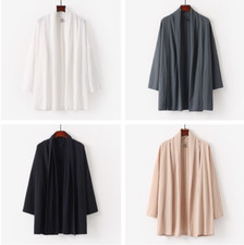 Men Chinese Traditional Tang Jacket Hanfu Cotton linen Open Front Cardigan Gift