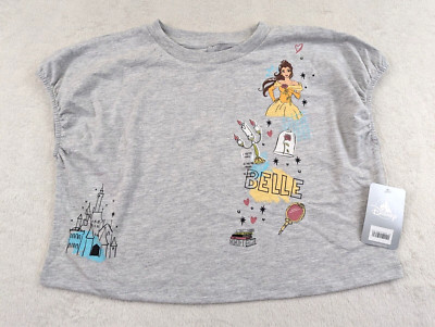 Disney sz L Kids Belle Fashion T-shirt Beauty and the Beast Cropped gray 0876