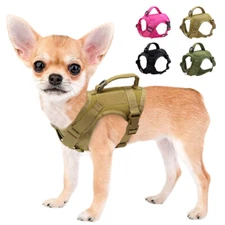 Military Tactical Dog Harness Adjustable Pet Cat Puppy Training Vest With Handle
