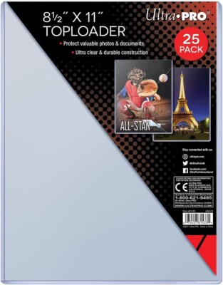 Ultra Pro Clear Toploader 8-1/2-Inches x 11-Inches (25-Count) Top Loader NEW