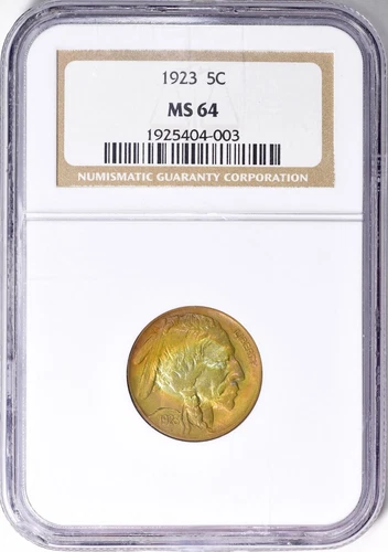 1923-P Buffalo Nickel Golder Target Toned Beauty NGC MS64