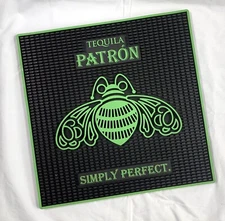 Patron Tequila Simply Perfect Square Rubber Bar Spill Mat 16.5" x 16.5" Bee Logo