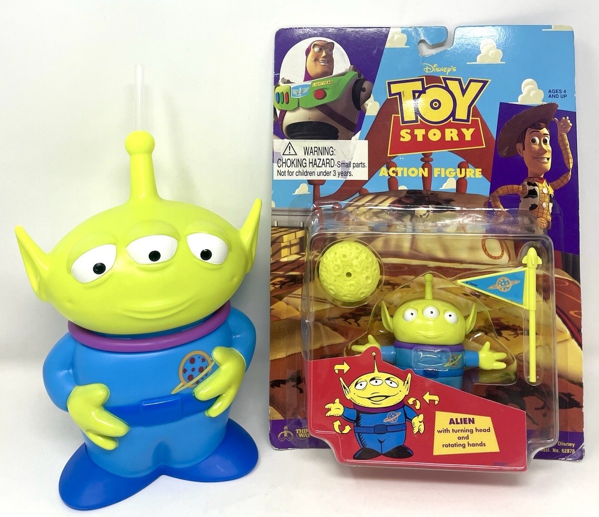 Disney TOY STORY 4 Alien Souvenir Cup w/ Straw & Thinkway Toys