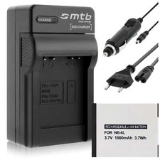 Batterie NB-6L + Caricatore per Canon IXUS 85 IS, 95 IS, 105, 107, 200 IS