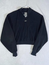 Reebok Women's Classics Cotton French Terry Medium Sweatshirt in Black