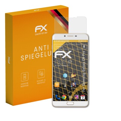 atFoliX 3x Displayfolie für Samsung Galaxy C9 Pro Schutzfolie matt&stoßfest