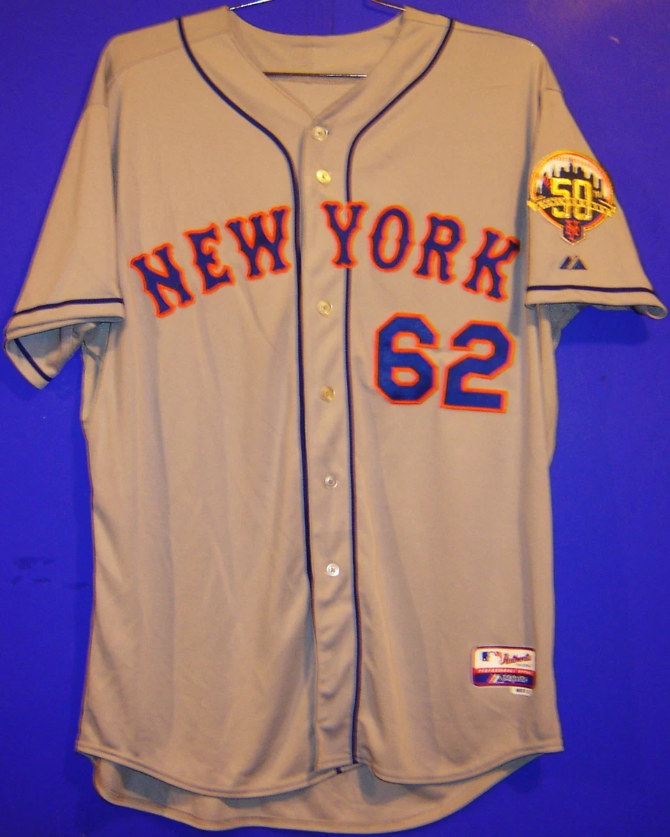 NEW YORK METS SULLIVAN AUTHENTIC 62 GRAY JERSEY with 50th ANNIVERSARY PATCH