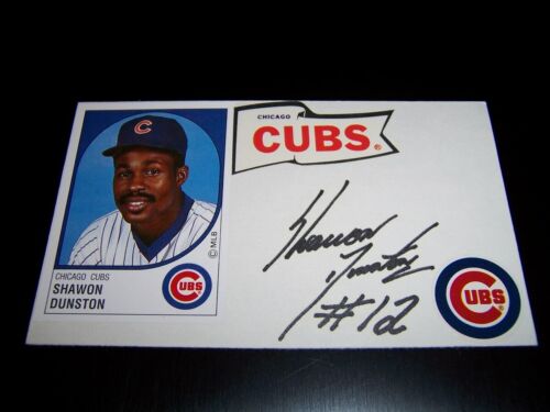 Shawon Dunston Autographed Index Card Chicago Cubs SS W/ Pass Authentication  - 第 1/1 張圖片