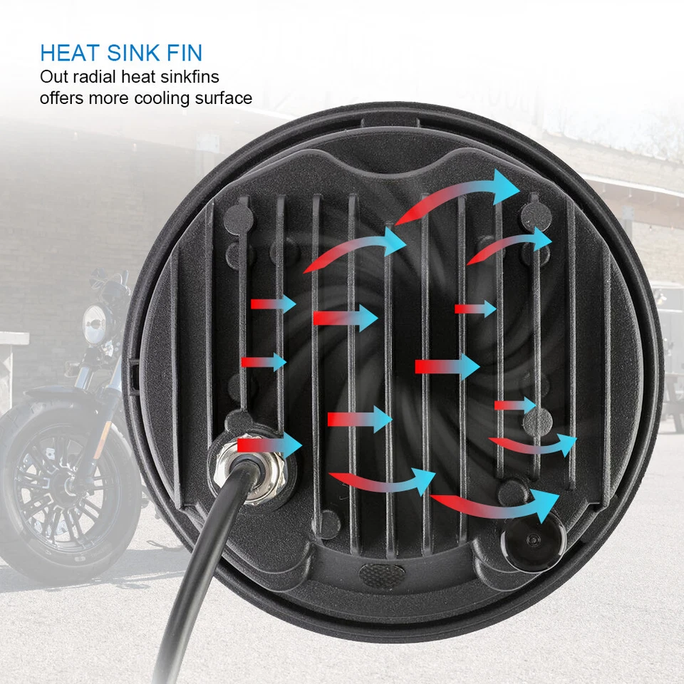 Proyector de faros LED alto/bajo de 5,75" pulgadas para Yamaha Virago 250 750 535 1100 1200 Foto 4 de 4