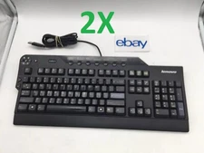 LOT OF 2 Lenovo Enhanced Performance SK-8815 USB Wired Desktop Keyboard FREE S/H