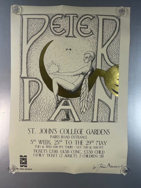 Peter Pan St. John's College Gardens Poster 1993 Wadham College Oxford Box Offic