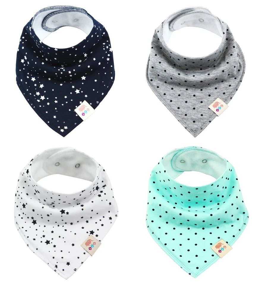 4x Baby Sabberlatz Dreieckstuch M.M.C. Lätzchen Baumwolle unisex Spucktuch - Bild 1 von 4