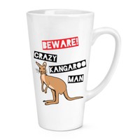 Beware VerrüCkte KäNguru Mann 483Ml Groß Latte Becher Tasse - Lustig Australien