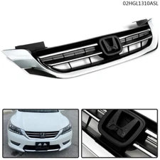 Front Hood Bumper Grill Grille Assembly Fit For 13-2015 Honda Accord 4Dr Chrome