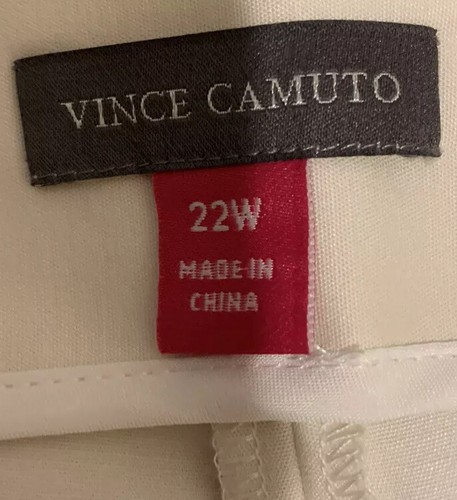 NEW Vince Camuto Pants Womens 22W Ivory Side Zip Pencil Stretch Knit Structured - Picture 3 of 12