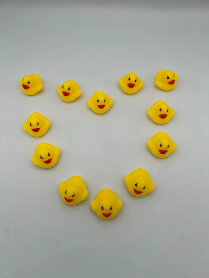 12 Mini Rubber Yellow Duck Miniature Toy Goody Bag Party Favor Pack Bath Ducky - Image 3 of 4
