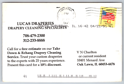 c1980s Lucas Draperies Take Down Rehang Drapery Cleaning Oak Lawn