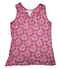 OP Ocean Pacific Women's Tank Top Vintage 90s Medium 7/9 Sleeveless Beach Floral
